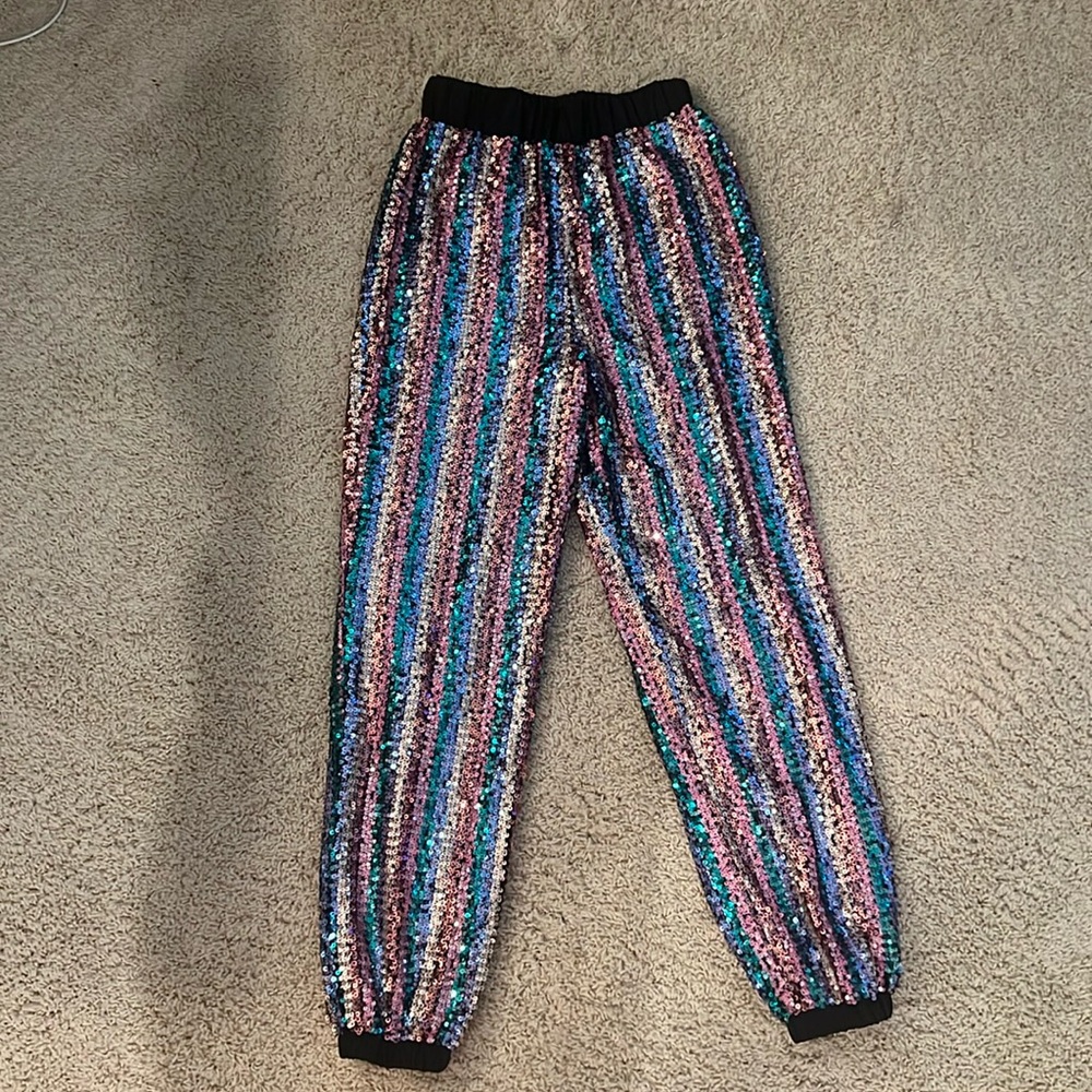 Sequin multi colored joggers